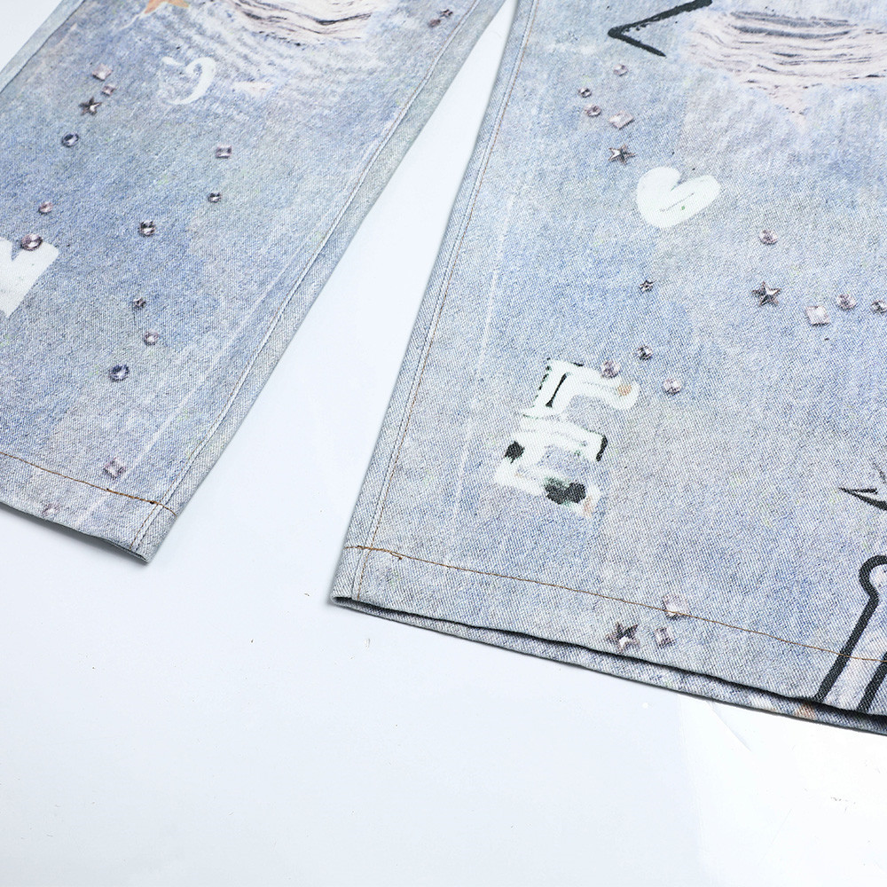 Fun Dog Cartoon Printed Cowboy Pants - Image 4