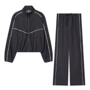 Large silhouette denim jacket+pants set