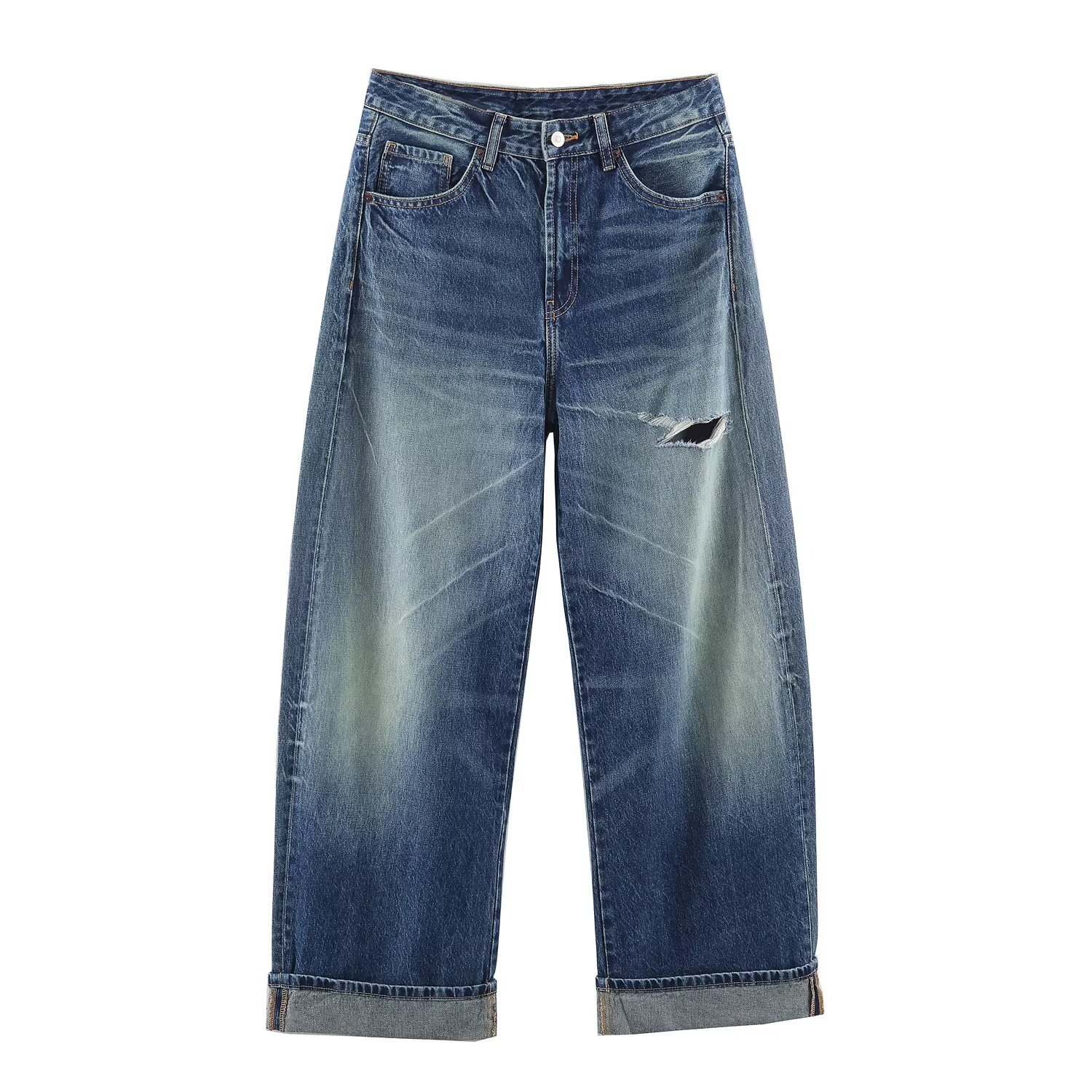 Mid waist loose ripped jeans - Image 5