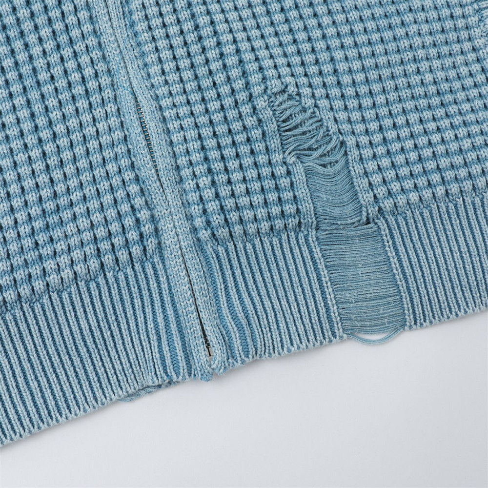 Water washed perforated crochet loose knit - Image 4