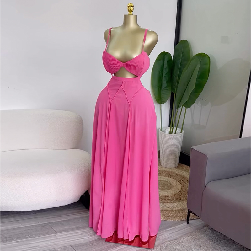 Summer Casual Boho Tie-Dye Print Strapless Backless Maxi Dress for Women - Image 5