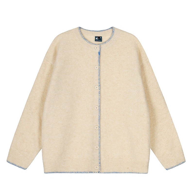Hand-Stitched Knit Cardigan Loose Casual Versatile Sweater Coat - Image 3