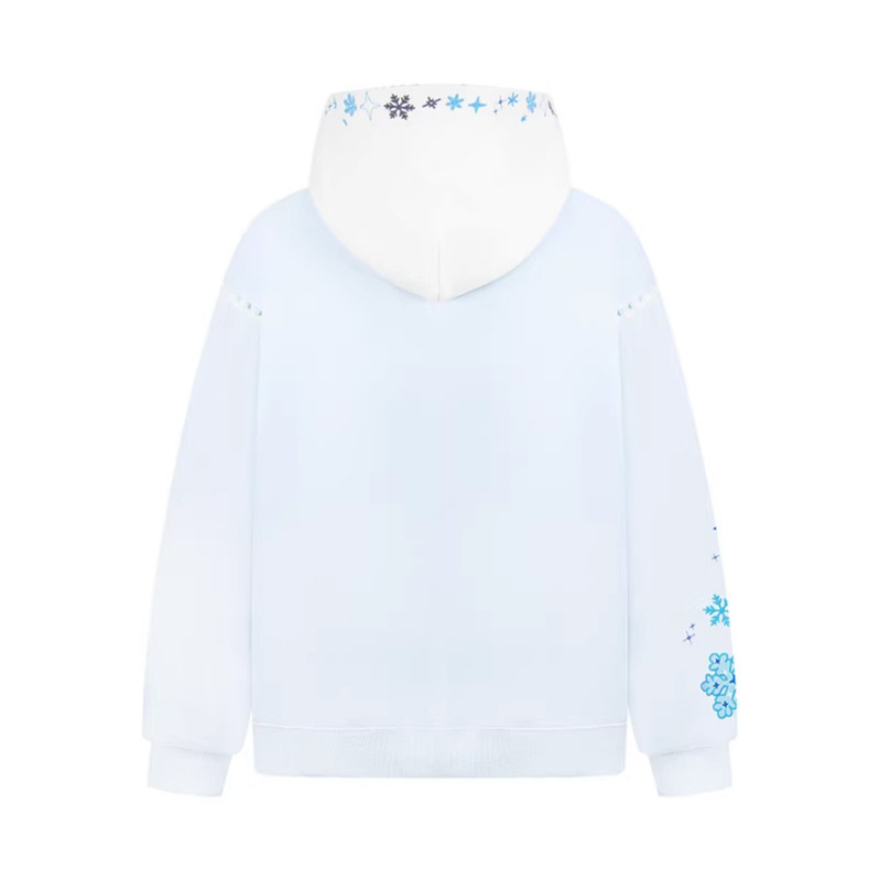 Snowflake Embroidery Hooded Sweatshirt Unisex Couple Loose Outerwear - Image 2