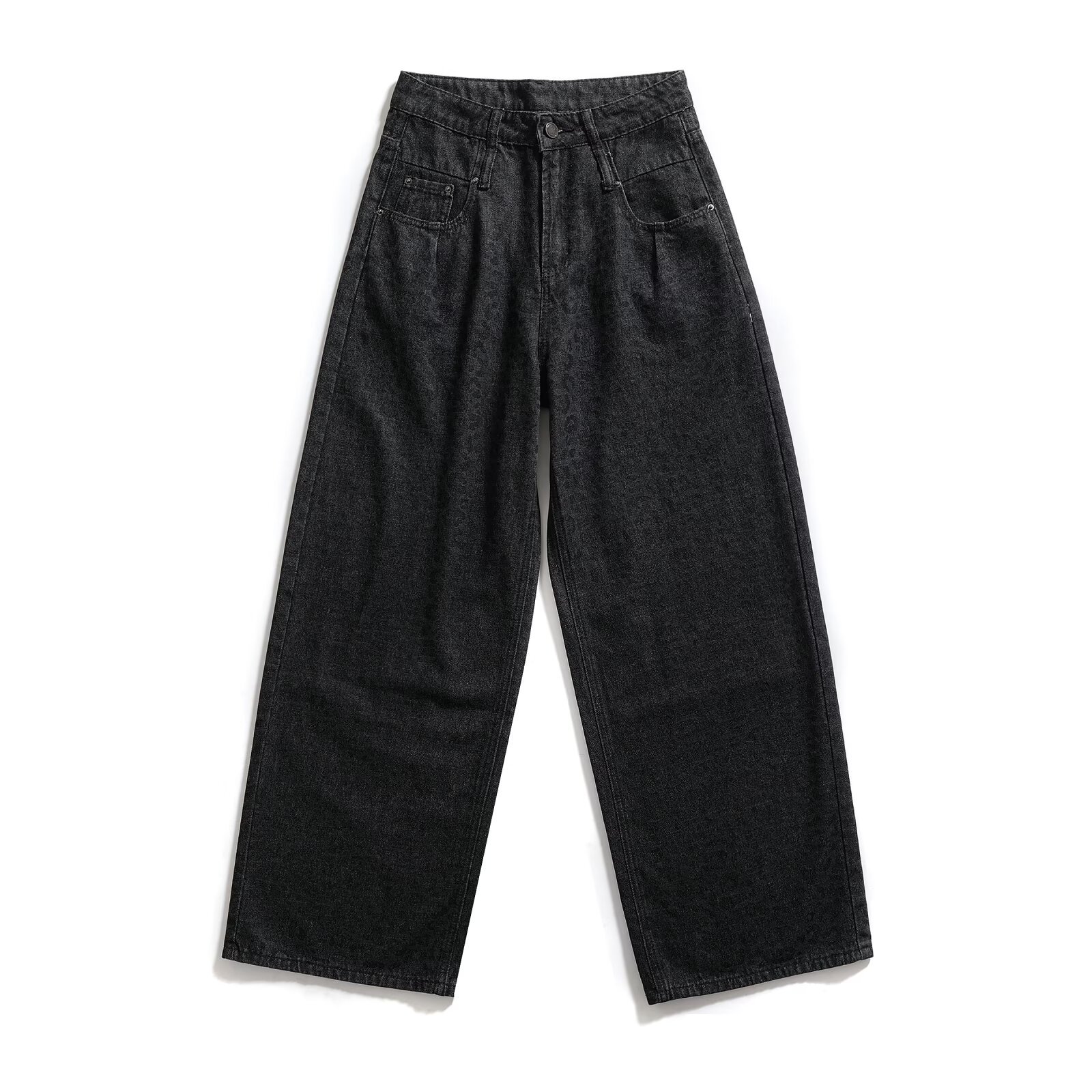 Style New Women's Classic Versatile Fashionable Chic Dark Leopard Print Jeans