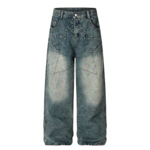 Whitewashed denim jeans