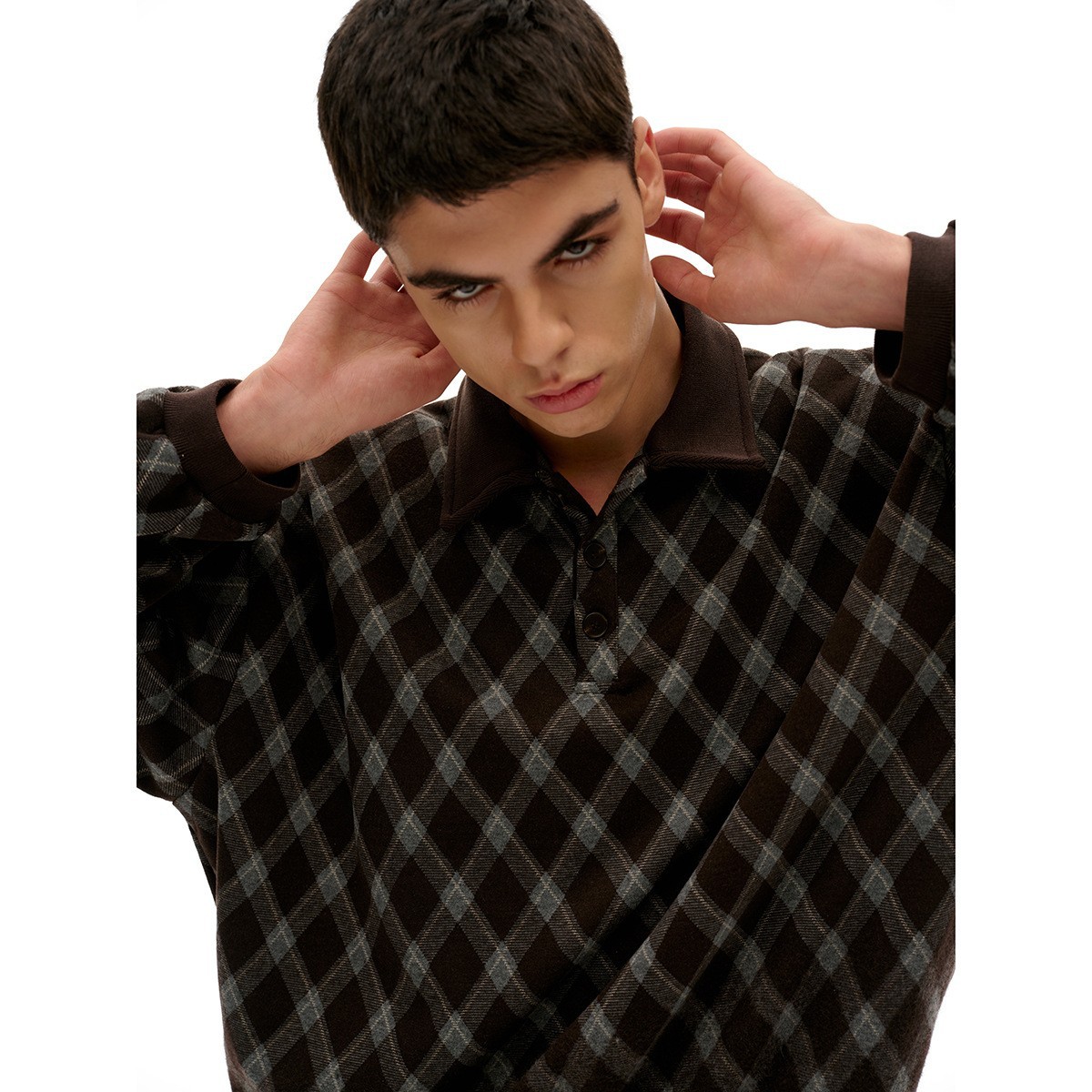 Preppy Style Polo Shirt Outerwear Unisex Turn-down Collar Sweatshirt - Image 4