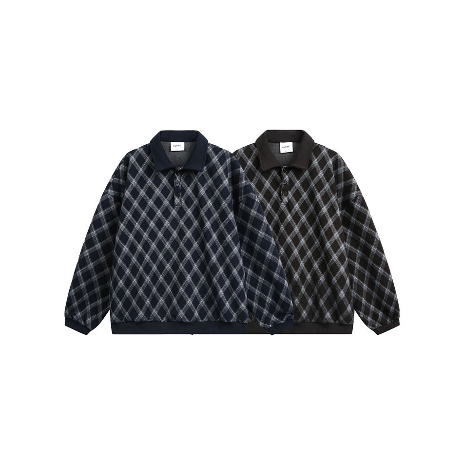 Preppy Style Polo Shirt Outerwear Unisex Turn-down Collar Sweatshirt - Image 5