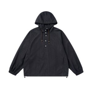 Denim Western Cowboy Jacket Men's Casual Loose Workwear Hooded Denim Coat