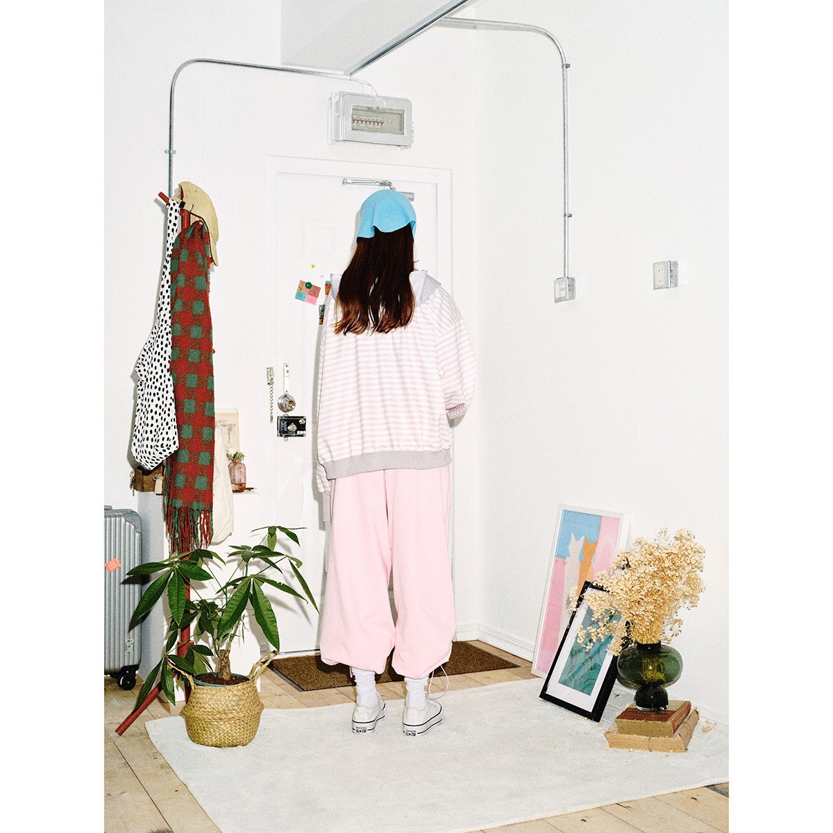 Hooded Zip-Up Striped Sweatshirt Side Zipper Hoodie - Image 2