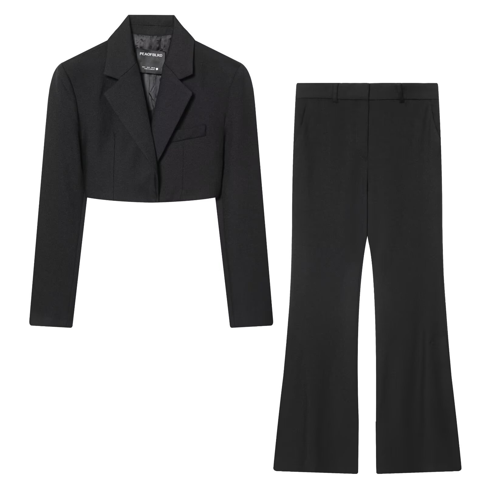 Retro Short Waist Jacket+Pants Set - Image 5