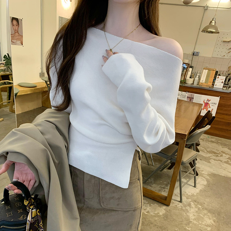 One Shoulder Elegant Innerwear Fitted Knit Top for Women - Image 3