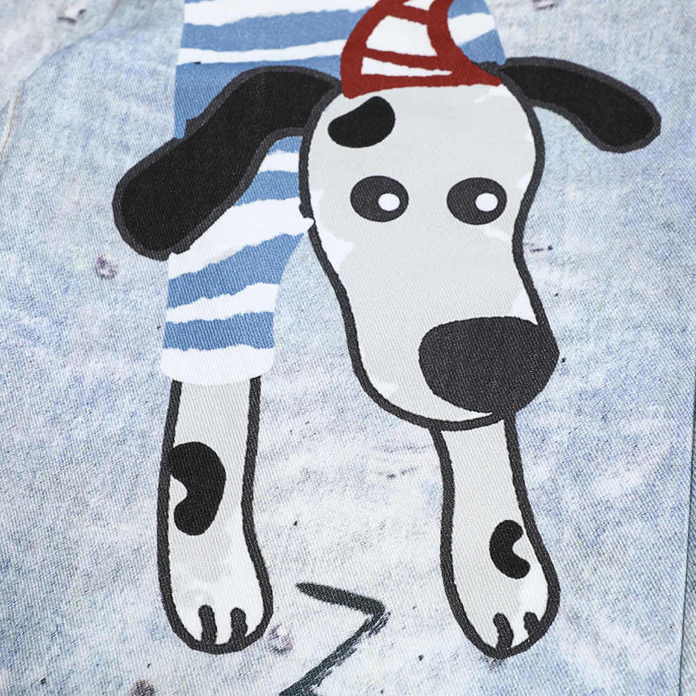 Fun Dog Cartoon Printed Cowboy Pants - Image 3