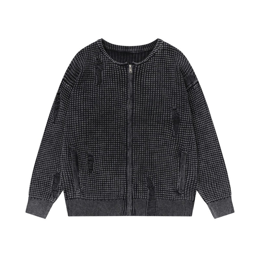 Water washed perforated crochet loose knit - Image 5