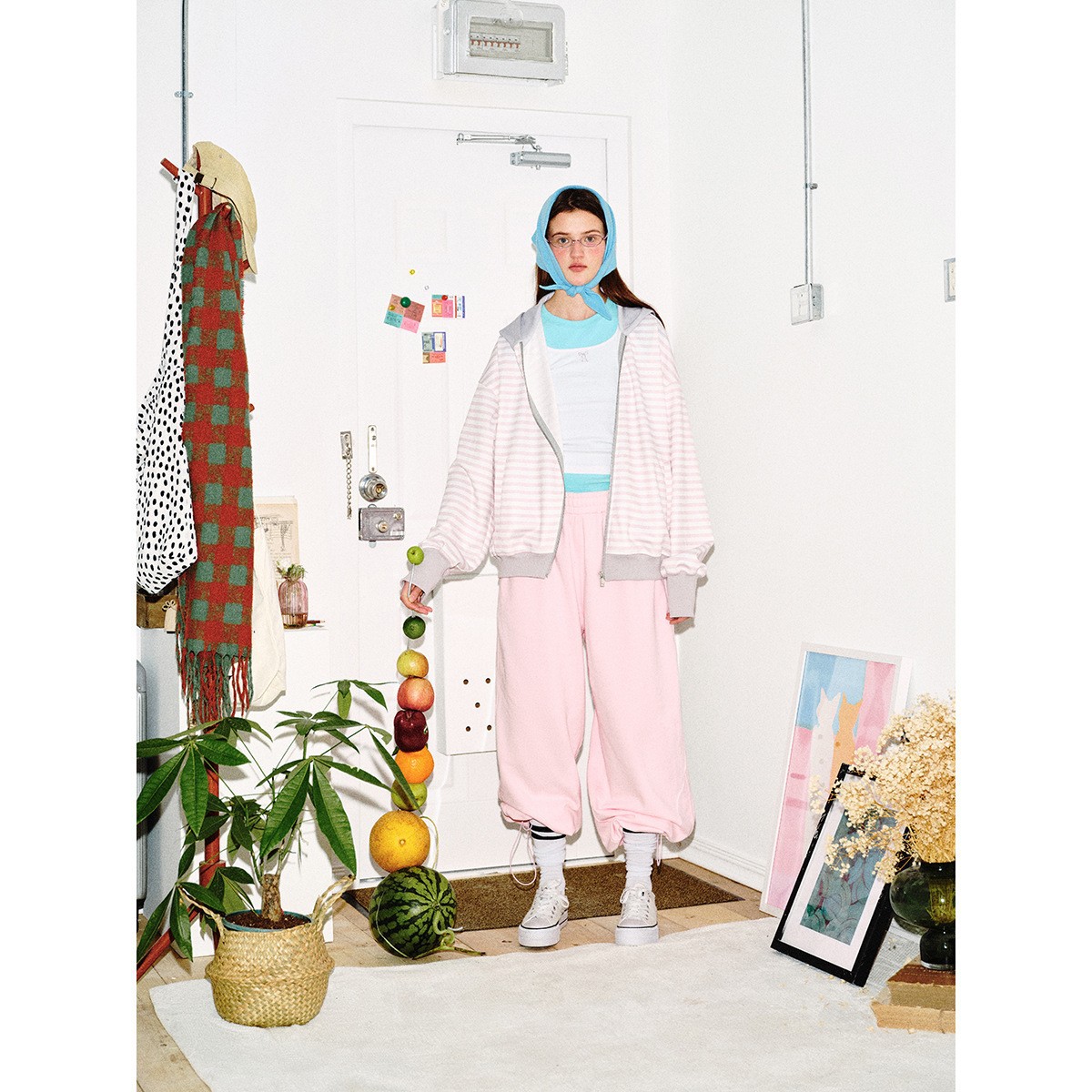 Hooded Zip-Up Striped Sweatshirt Side Zipper Hoodie - Image 4