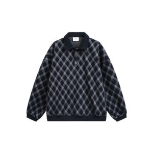 Preppy Style Polo Shirt Outerwear Unisex Turn-down Collar Sweatshirt