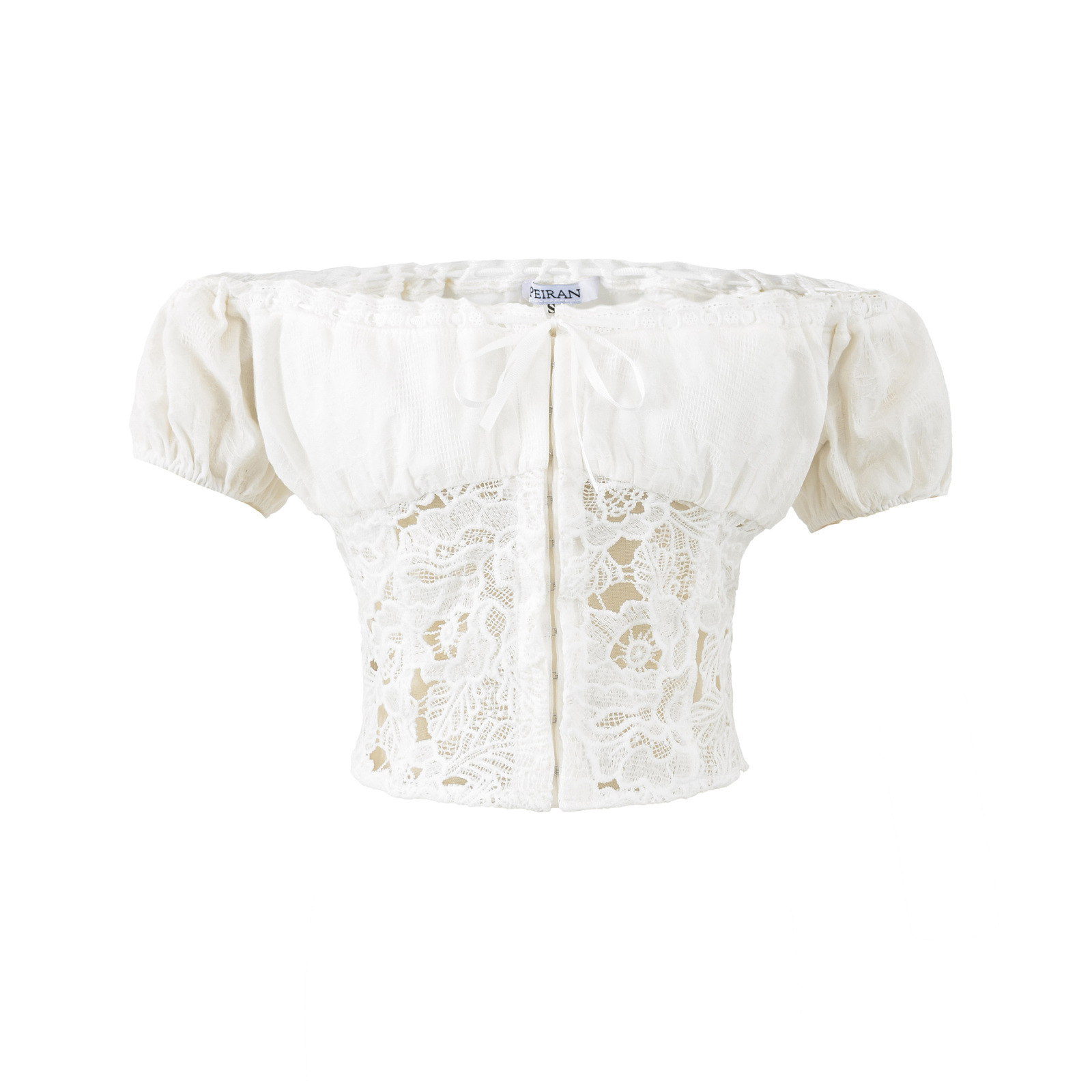Lace patchwork top+lace patchwork skirt - Image 3