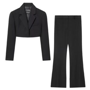 Retro Short Waist Jacket+Pants Set