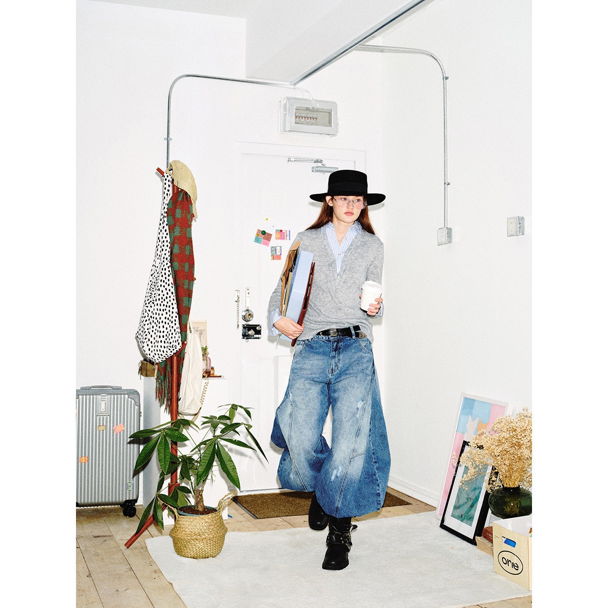 Patchwork Turn-down Collar Women's Slim Fit Long Sleeve Top Sweatshirt - Image 3