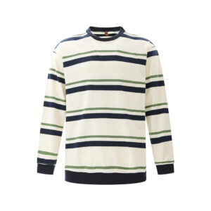 Loose striped round neck hoodie